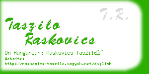 taszilo raskovics business card